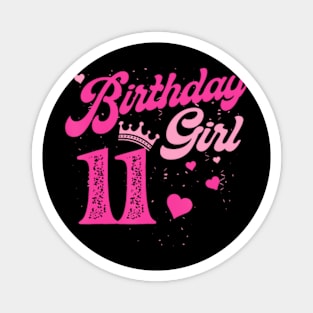 11th Birthday Girl Crown Years Old Bday Magnet